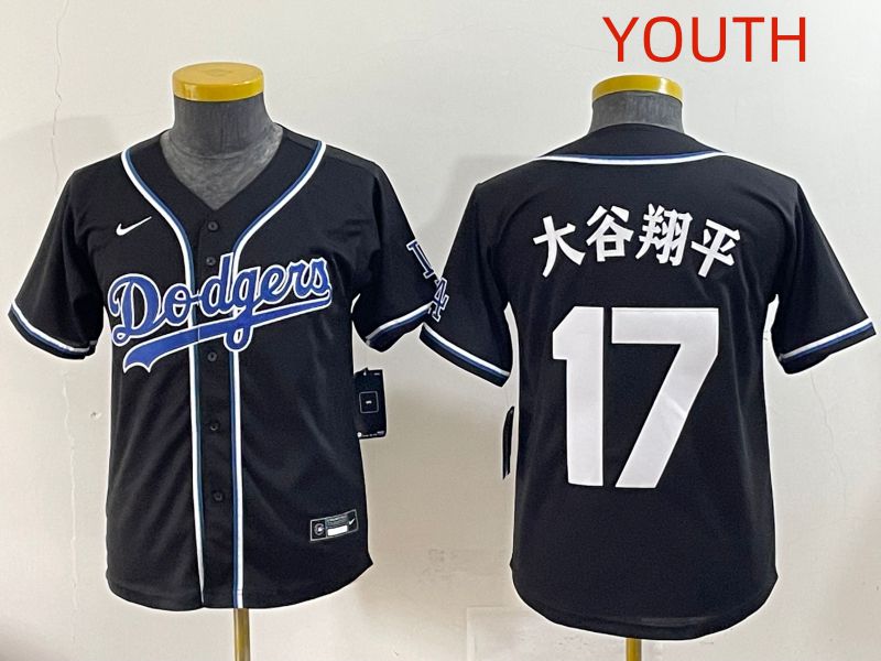 Youth 2025 Los Angeles Dodgers #17 Ohtani Black Three generations Fashion Nike MLB Jersey style 13